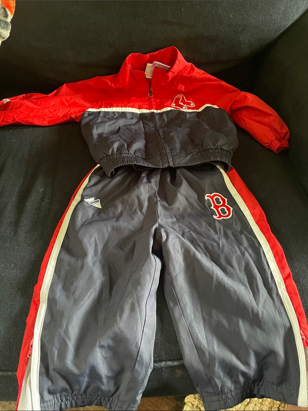 Majestic Red and Navy Kids Two-Piece Windbreaker Set